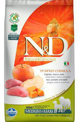 N&D GF Pumpkin DOG Adult Food - Boar & Apple, 2,5kg