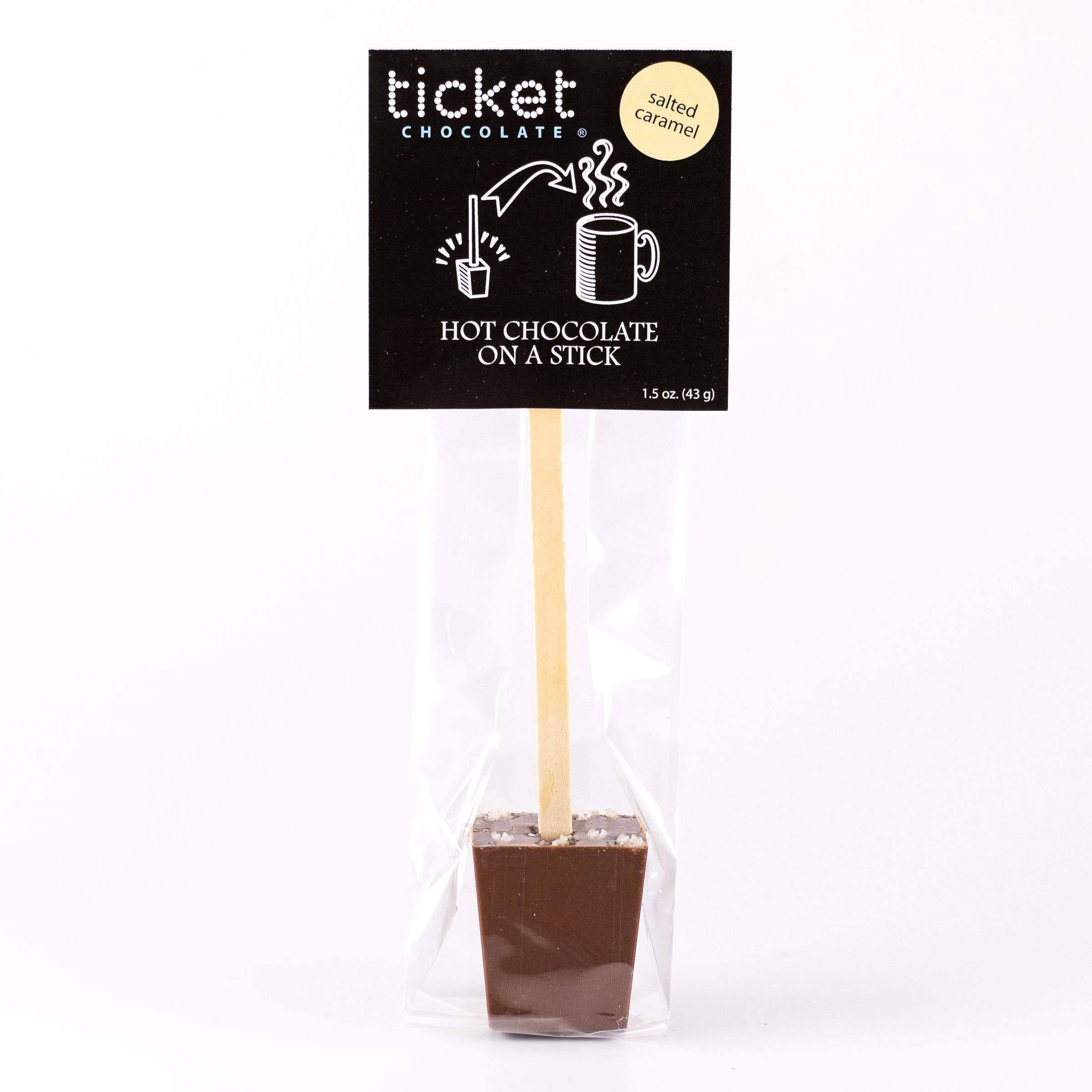Ticket Chocolate Hot Chocolate on A Stick Salted Caramel