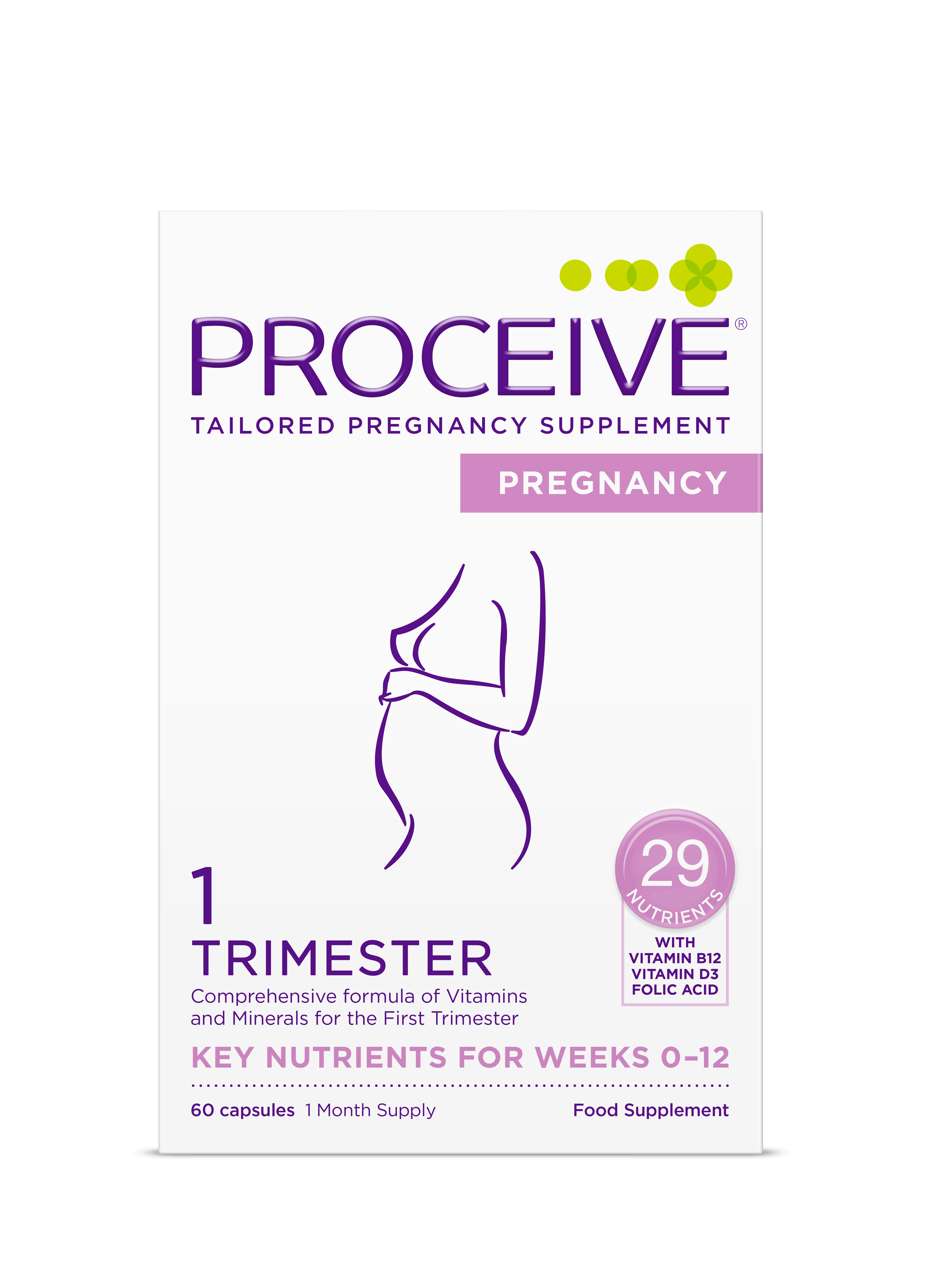 PROCEIVE Pregnancy Trimester 1 - 60 Capsules
