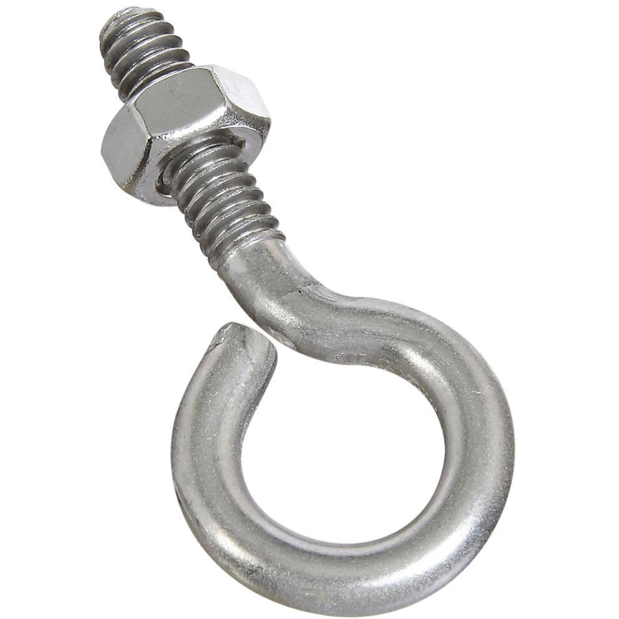 National Hardware 2161BC Eye Bolt with Hex Nut - Stainless Steel, 1/4" x 2"