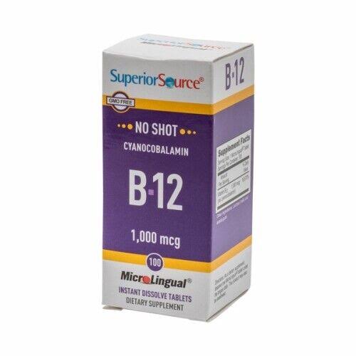 Superior Source MicroLingual Cyanocobalamin B12 1000 Mcg - 100 Tablets