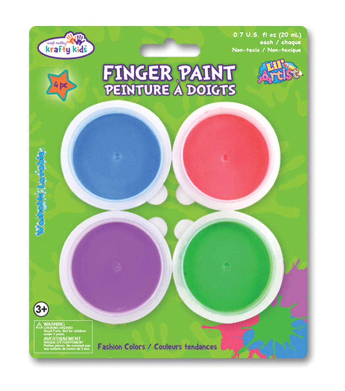 Finger Paint Tubs .7oz 4-pkg-fashion