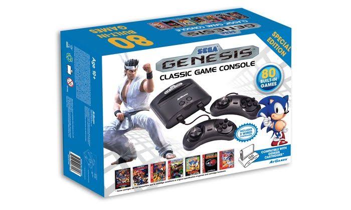 AtGames Sega Genesis Classic Game Console - with 80 Games, Black