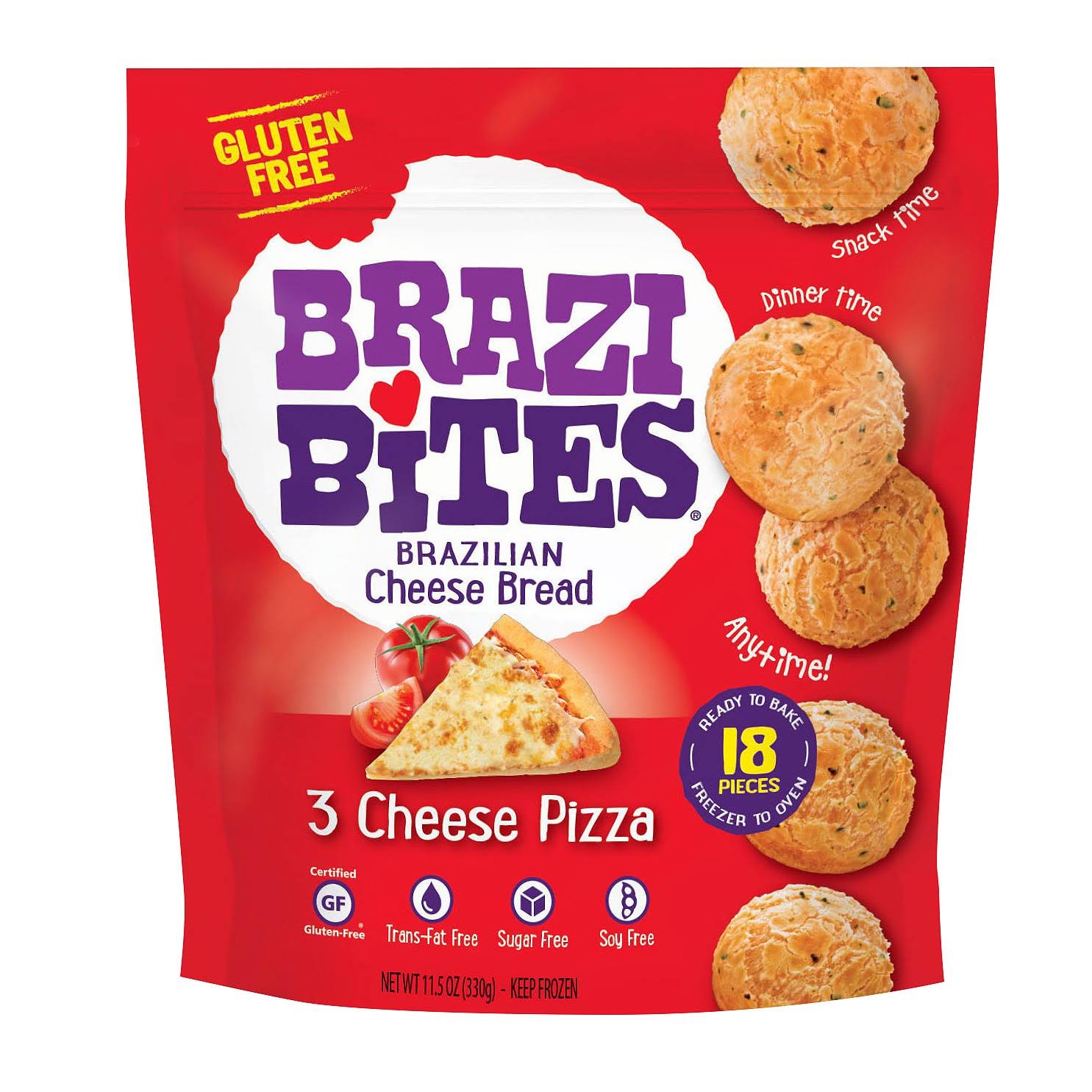 Brazi Bites: Brazilian Cheese Bread 3 Cheese Pizza, 11.5 oz