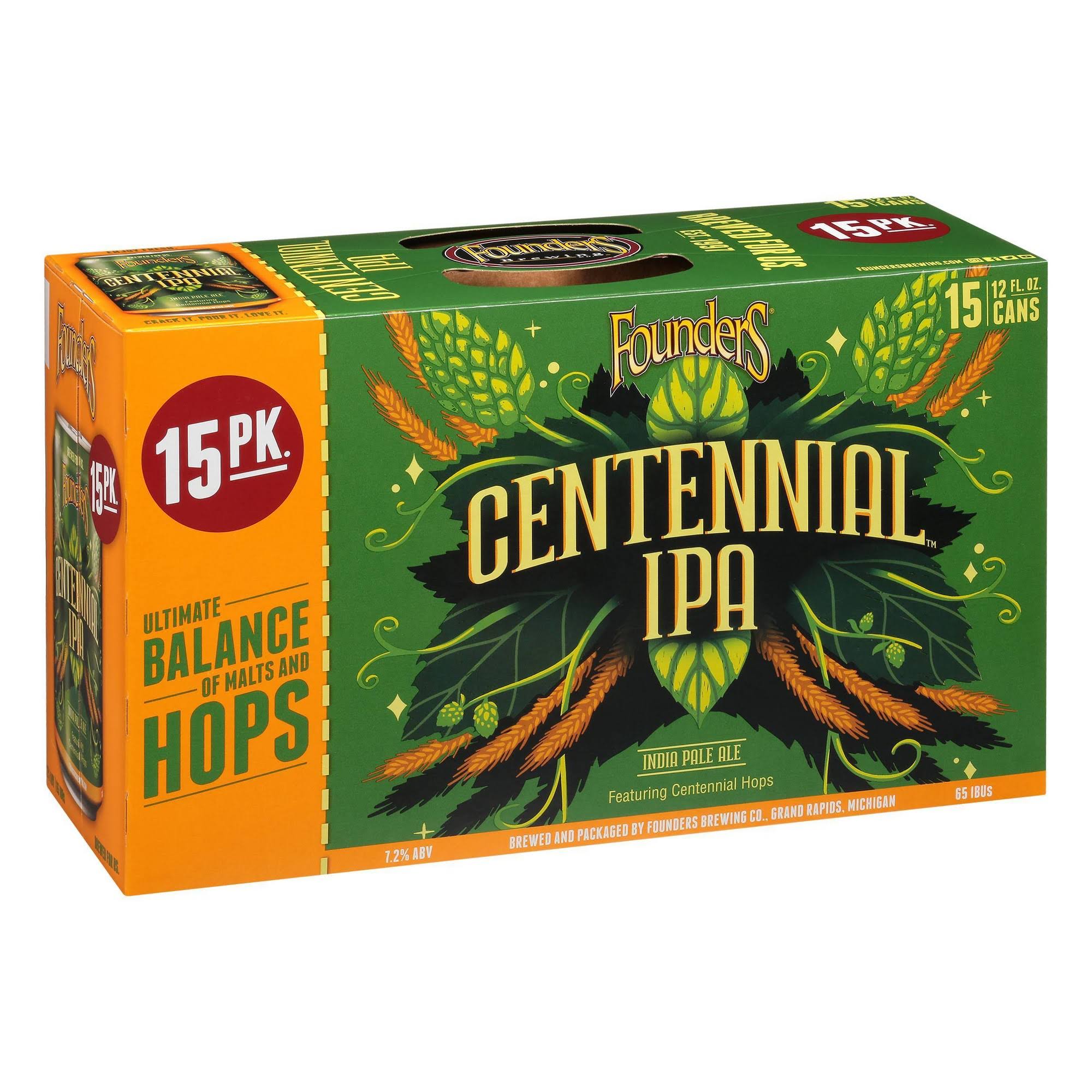 Founders Centennial IPA Beer, Indian Pale Ale, 15 Pack - 15 pack, 12 fl oz cans