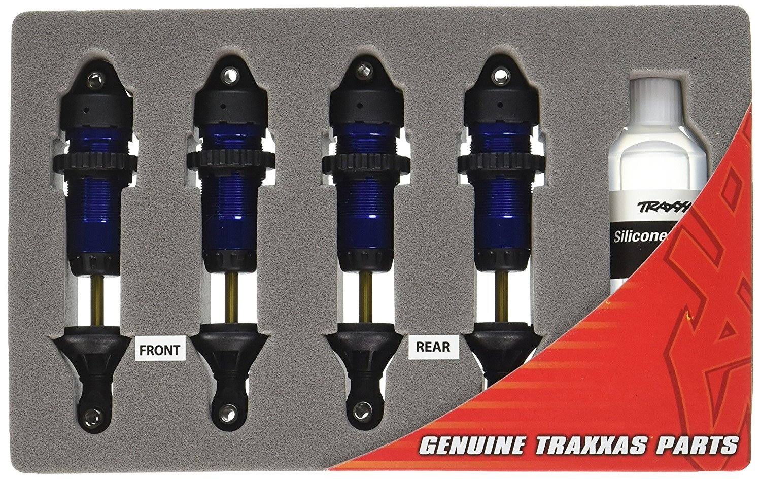 Traxxas 5460a Aluminum Gtr Shocks - Blue-Anodized, 4 Pieces