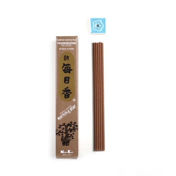 Morning Star Japanese Incense Sticks FRANKINCENSE 50 Sticks & holder
