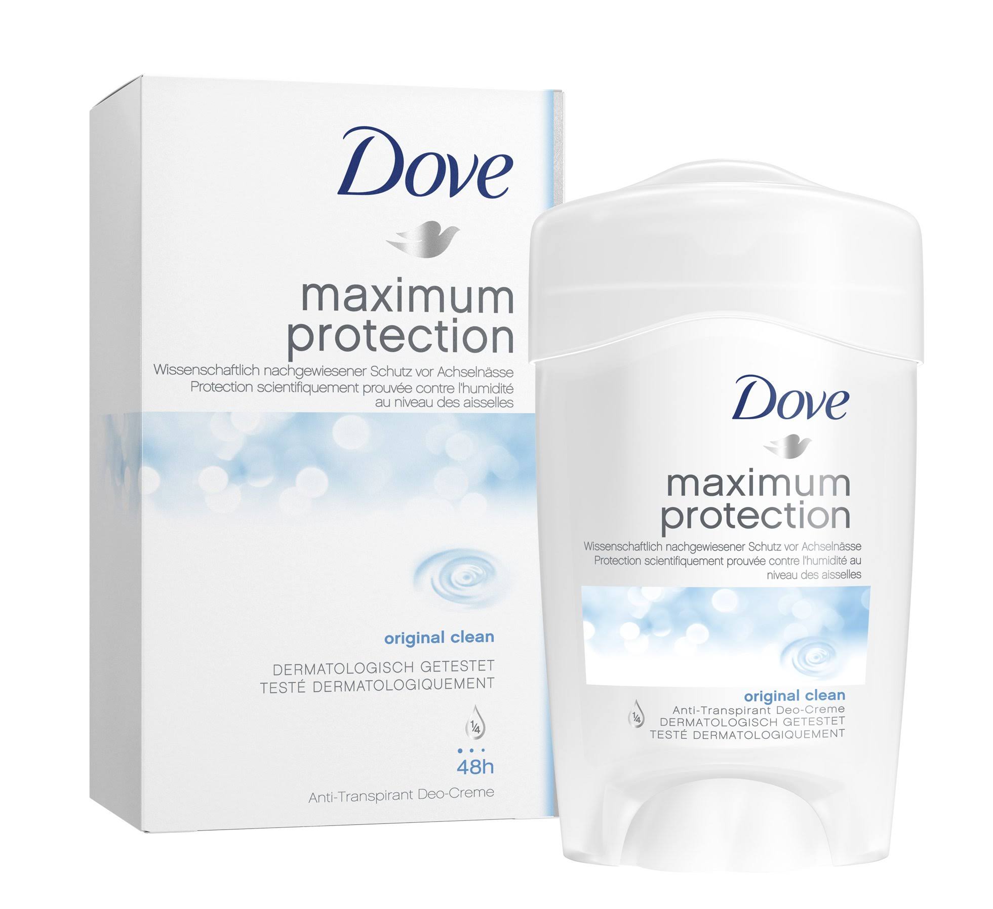 Dove Maximum Protection Cream Antiperspirant Deodorant - Original Clean, 45ml