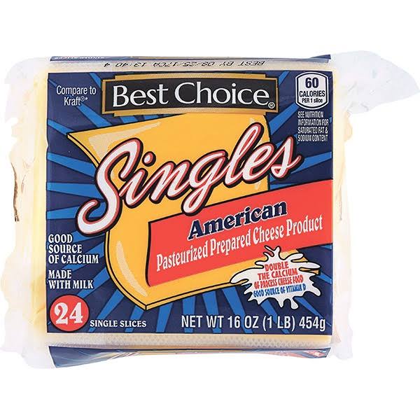 Best Choice Cheese Product, American, Singles - 24 slices, 1 lb