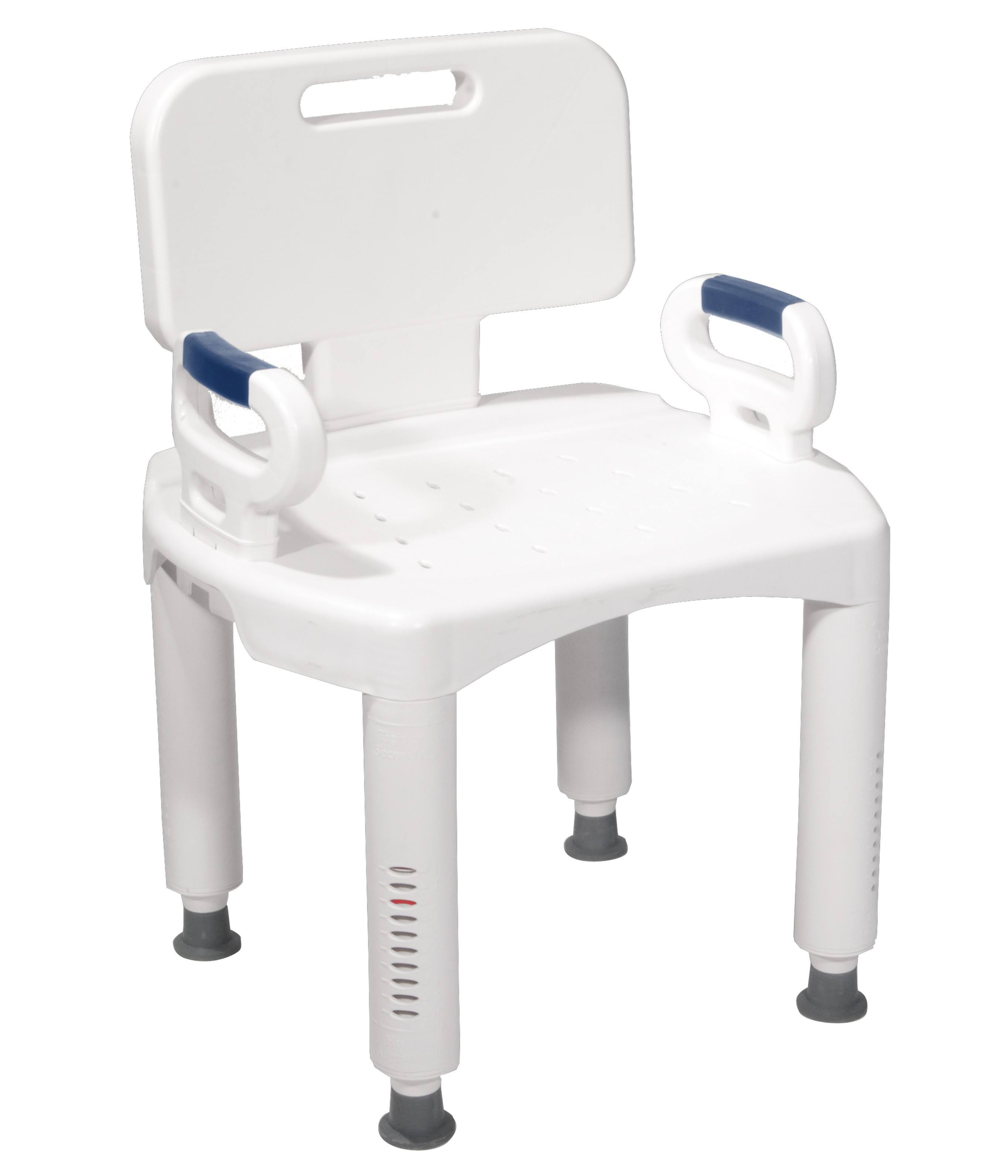 McKesson Plastic Bath Bench with Removable BACK, 21.25 inch Seat Width, 350 lbs Weight Capacity, 1 CT, Adult Unisex, Size: One size, White
