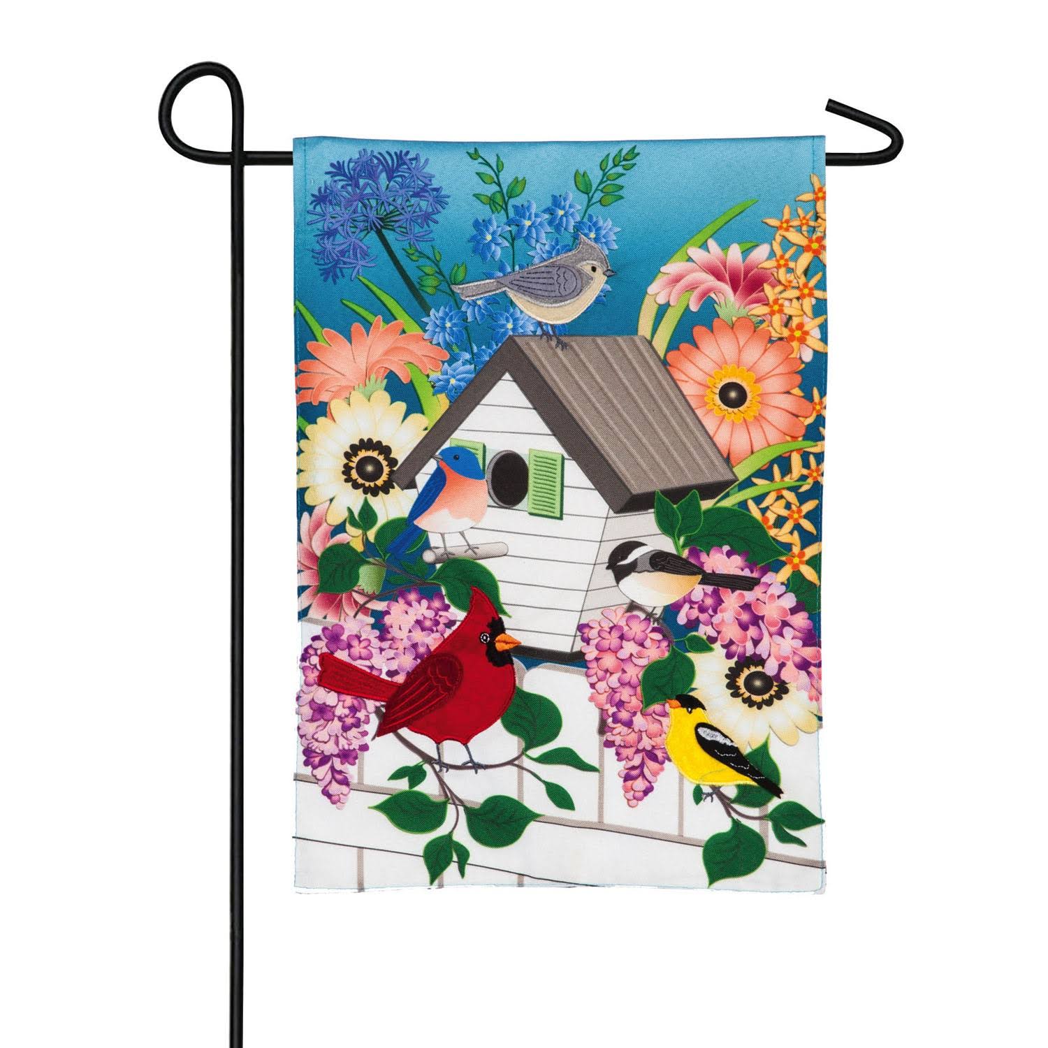 Evergreen Linen Garden Flag - Song Bird Floral
