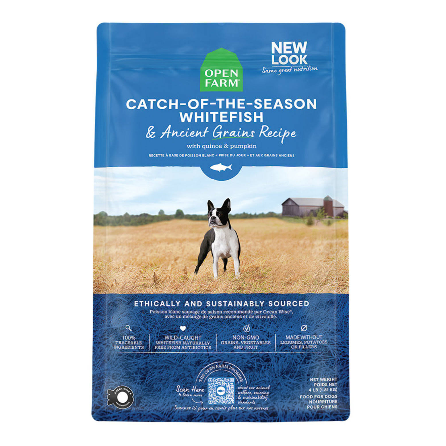 Open Farm Catch-of-the-Season Whitefish & Ancient Grains Dry Dog Food 4 lb