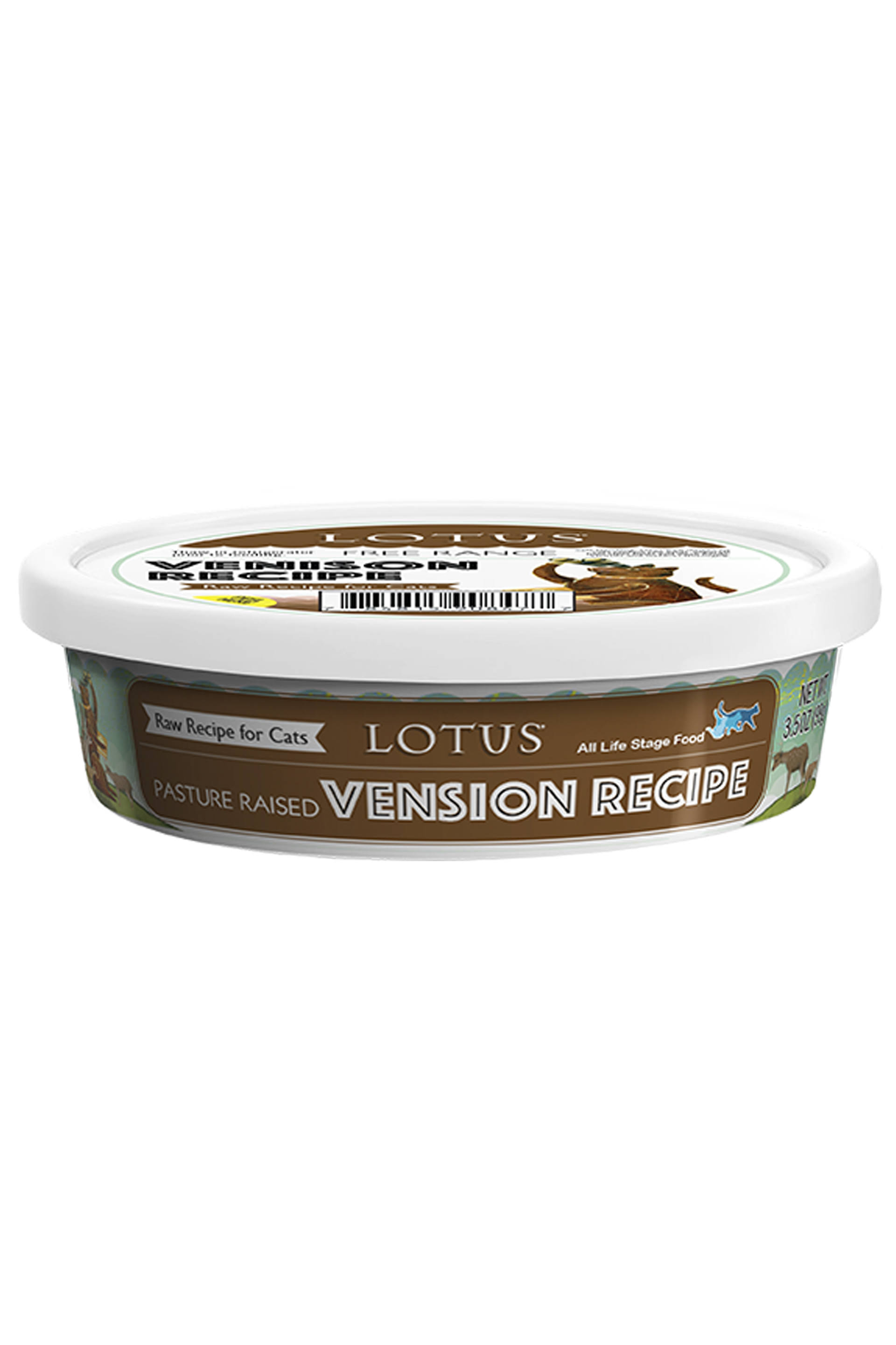 Lotus Raw Cat Food Venison Recipe 3.5-oz