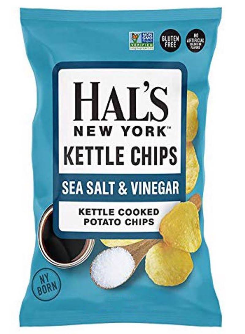 Hal's New York Kettle Cooked Potato Chips, Sea Salt & Vinegar
