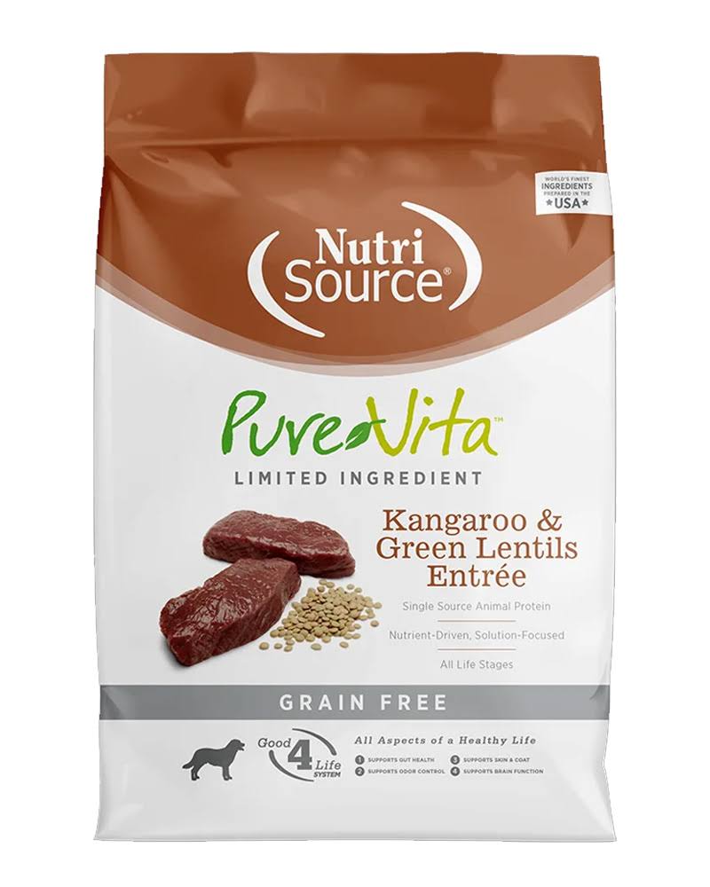 PureVita Grain-Free Kangaroo & Green Lentil Dry Dog Food, 25-lbs