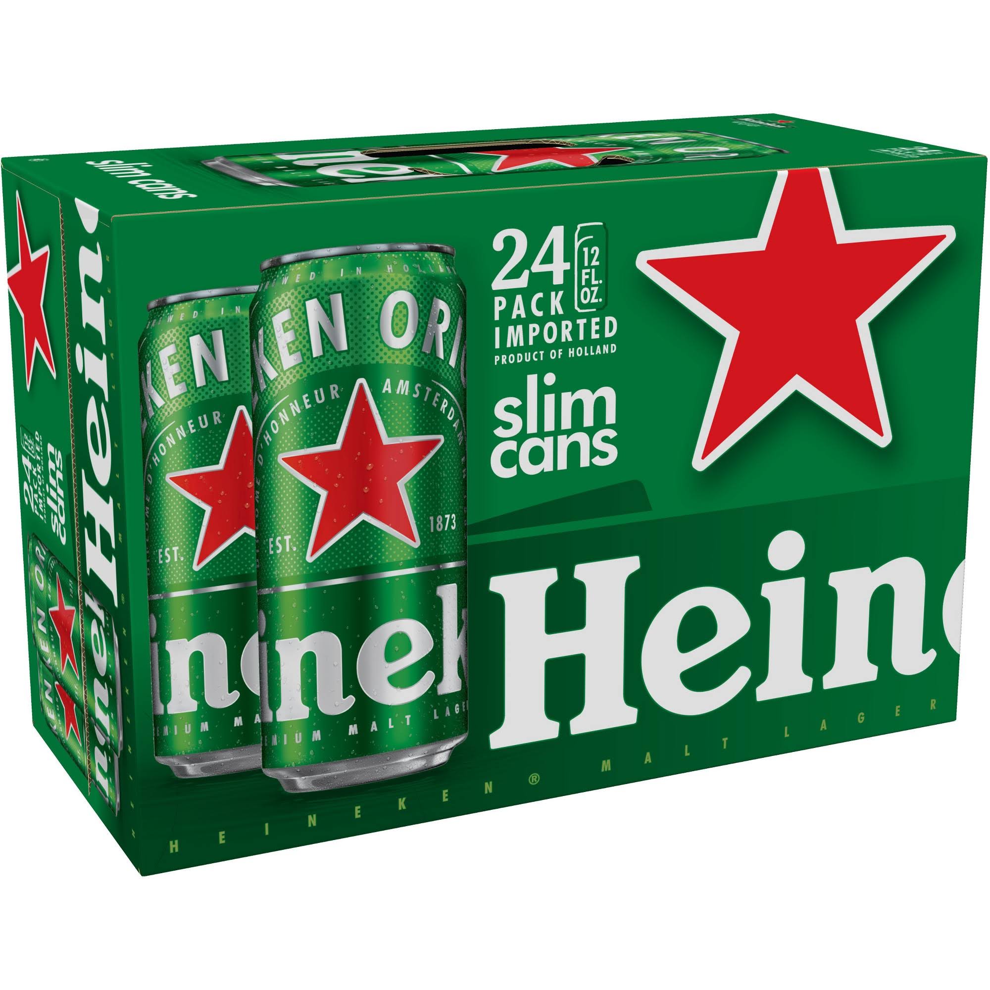 Heineken Beer Cans - 24x12oz