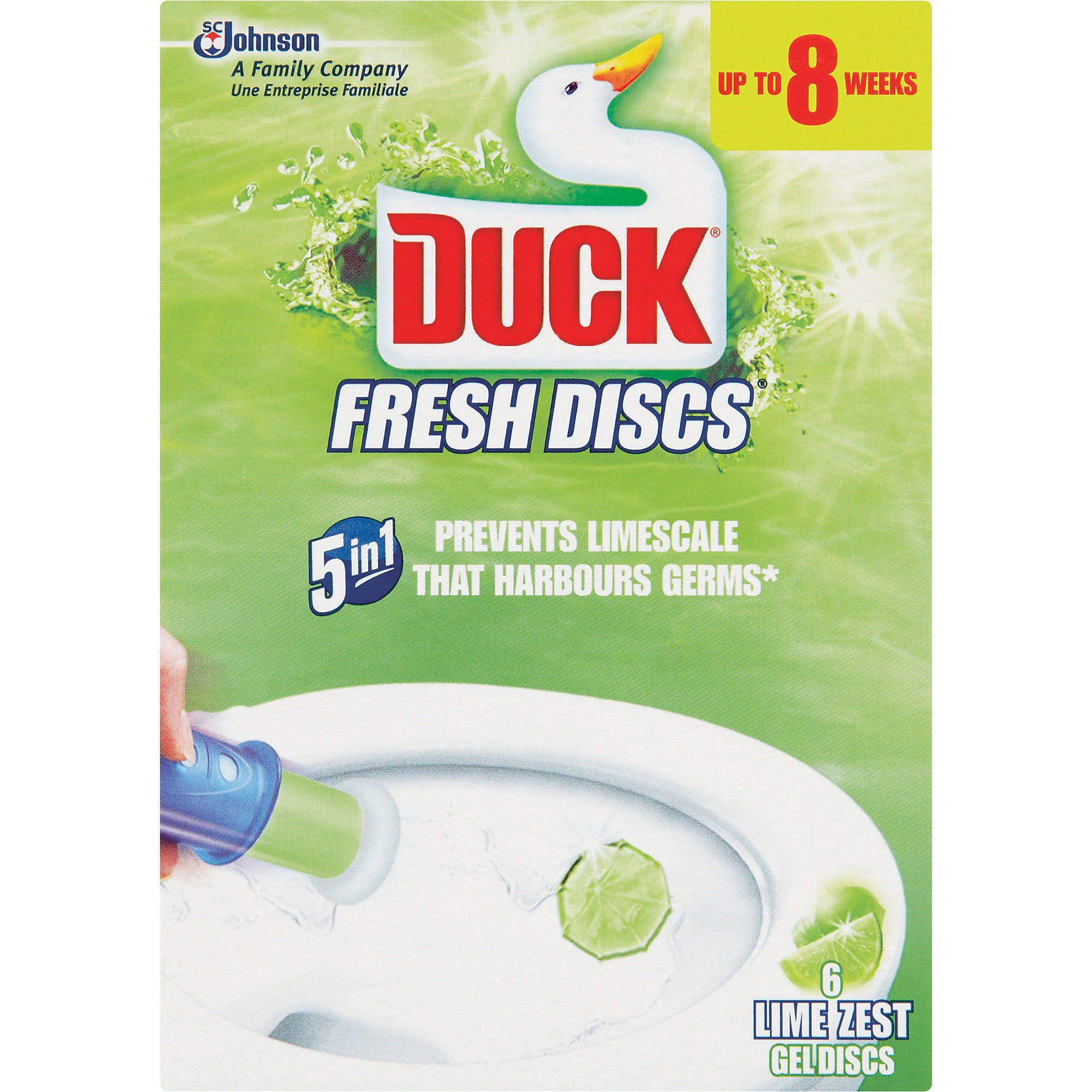Duck 5 in 1 Fresh Discs 6 Lime Zest Gel Discs - 36ml