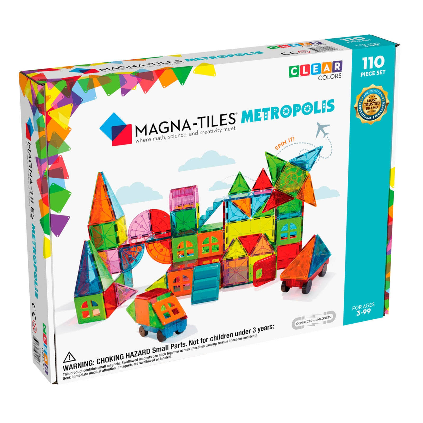 Magna Tiles Metropolis 110 Piece Set 3D Magnetic Building Tiles