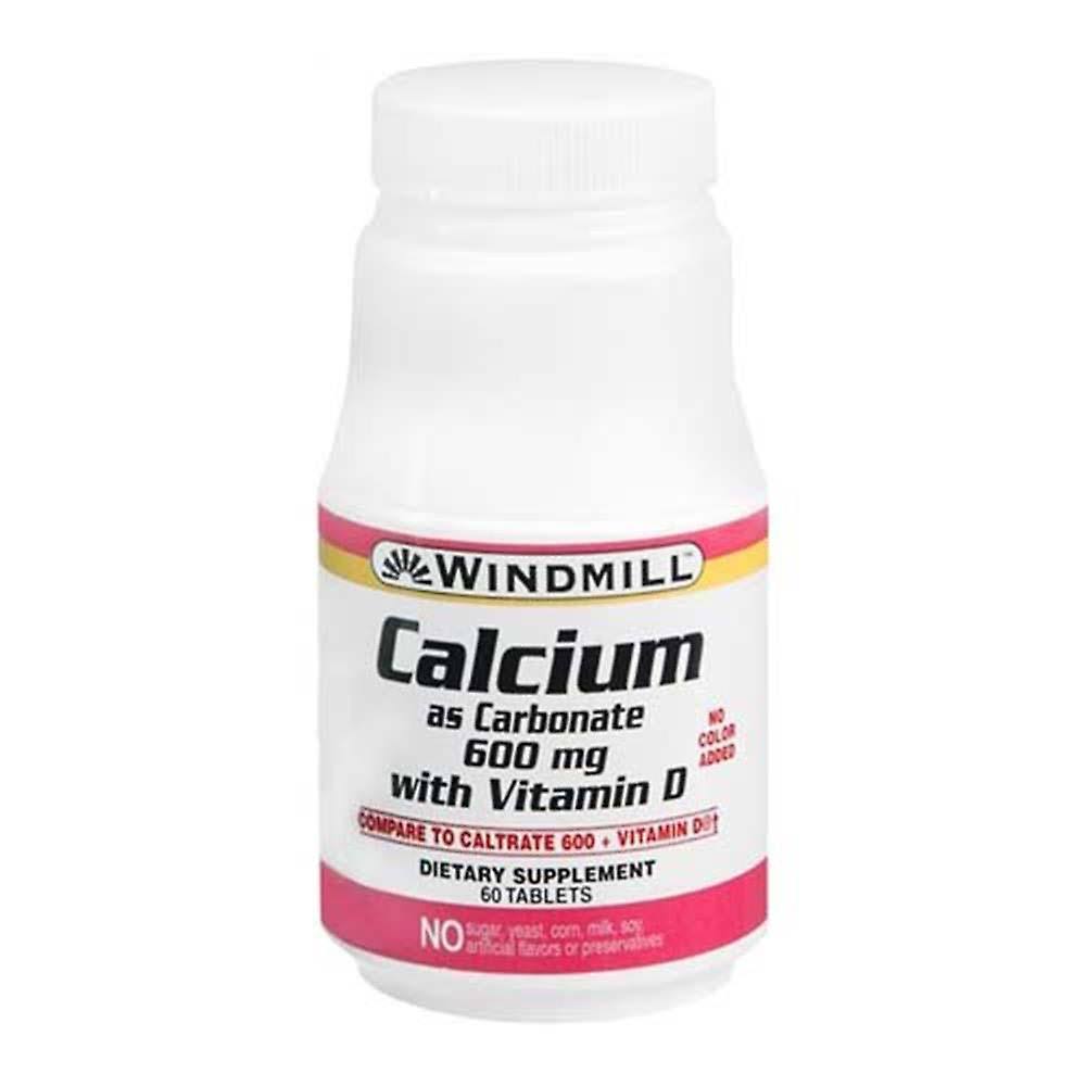 Windmill Calcium as Carbonate with Vitamin D Supplement - 60 Tablets