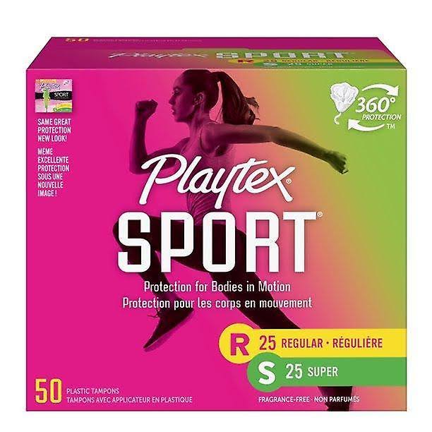 Playtex Sport Multi-Pack Plastic Tampons - Unscented, 50ct