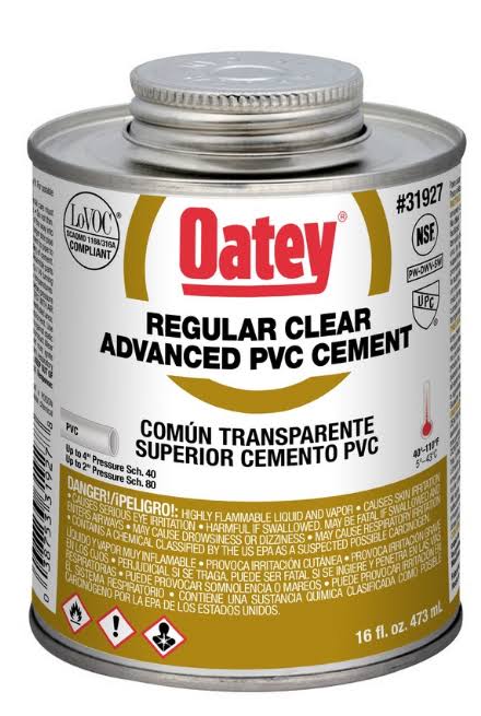 Oatey 31927 PVC Regular Clear Advanced Cement 16 oz.