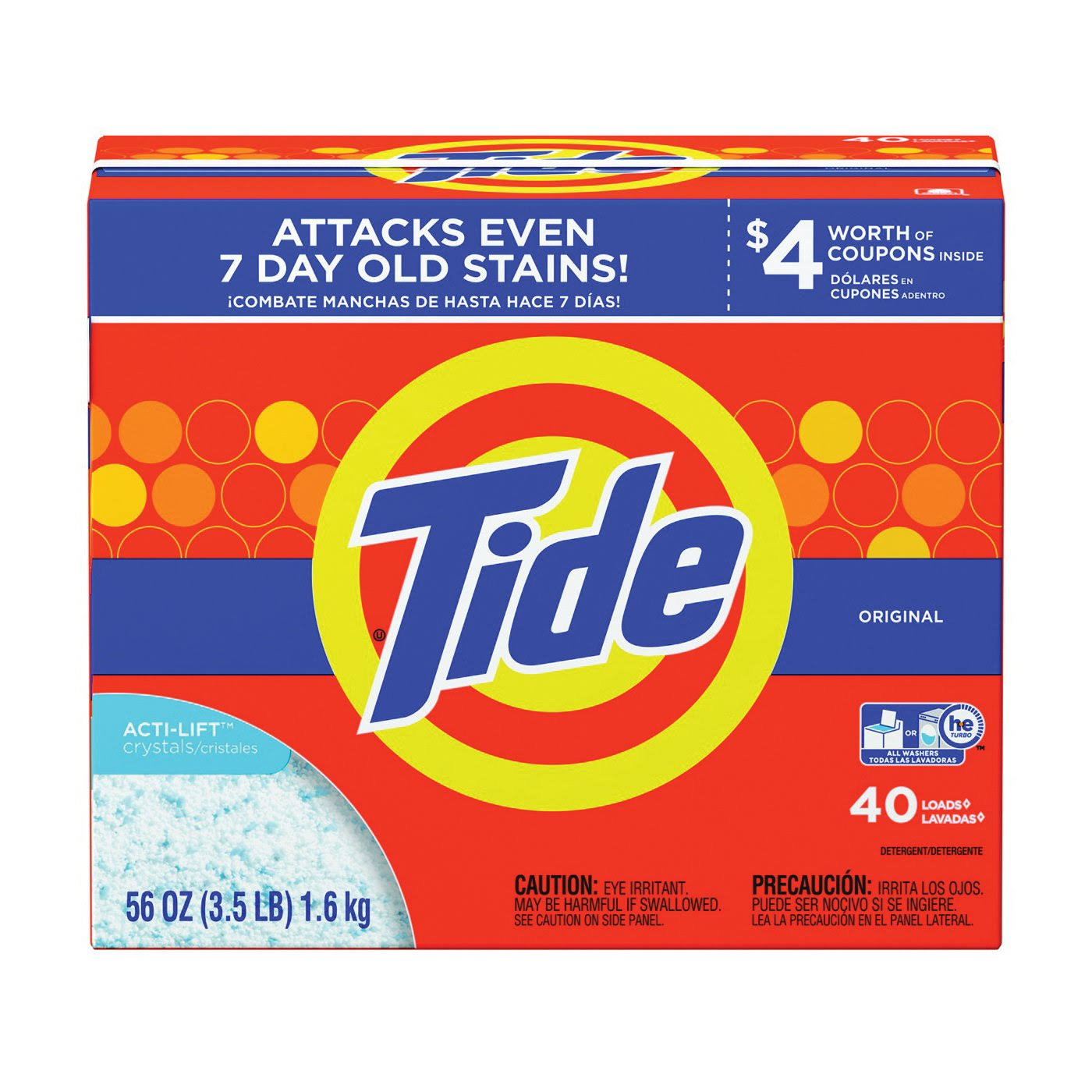 Tide He Turbo Powder Laundry Detergent - Original, 1660ml