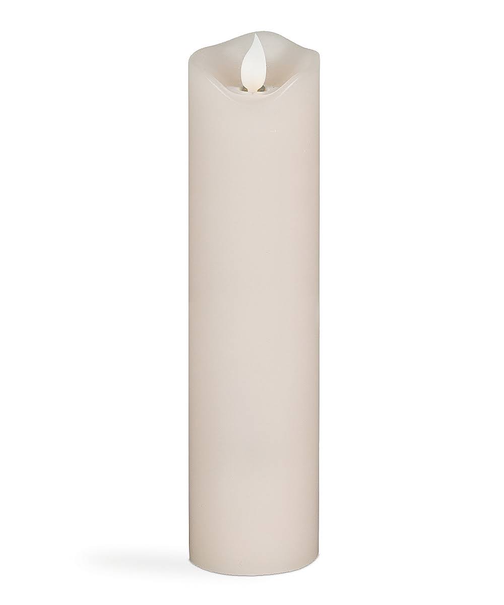 Gerson 42540 Ivory Wavy Edge Motion Flame LED Wax Candle Light - Vanilla Scent, 2" x 8"