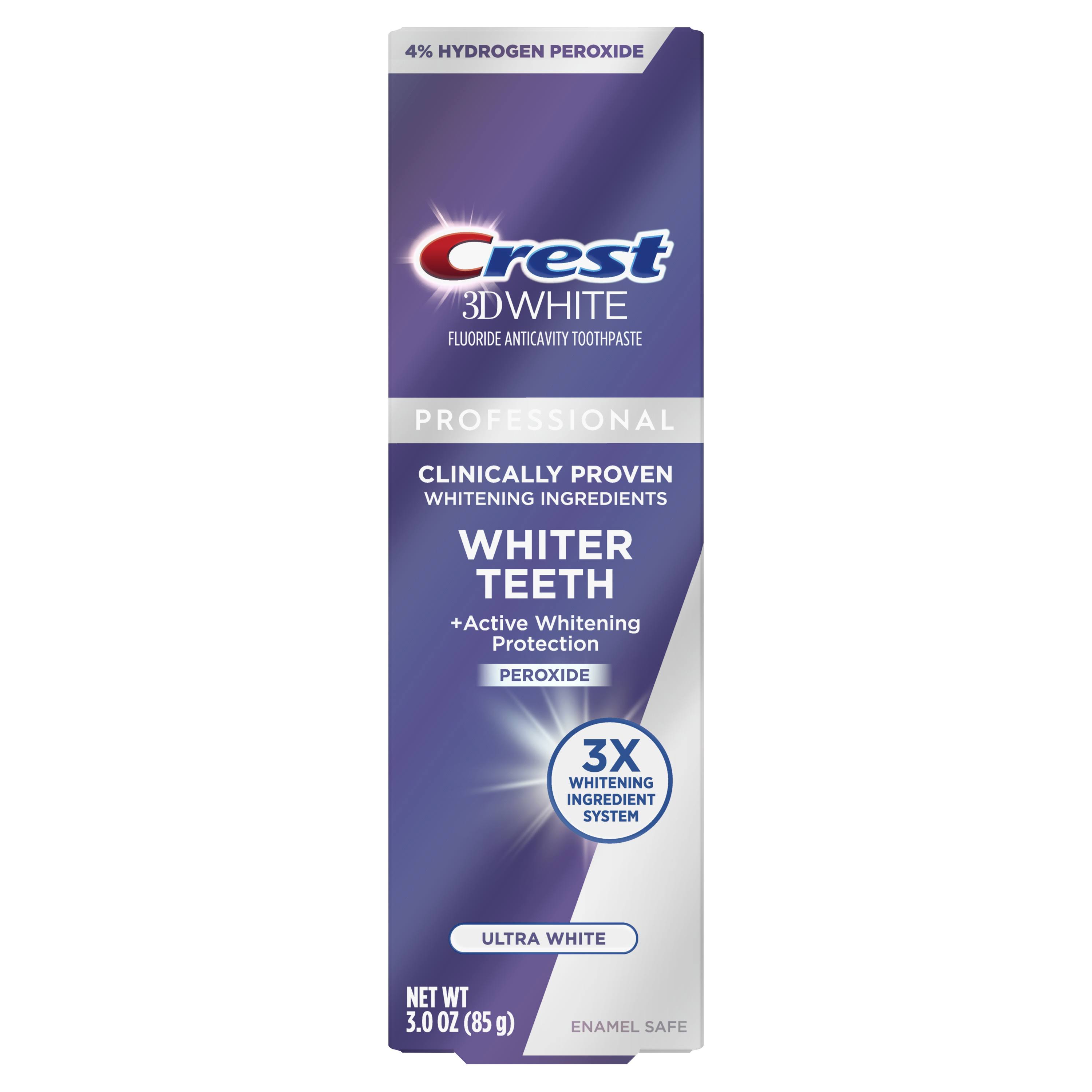 Crest 3D White Toothpaste, Fluoride Anticavity, Ultra White - 3.0 oz