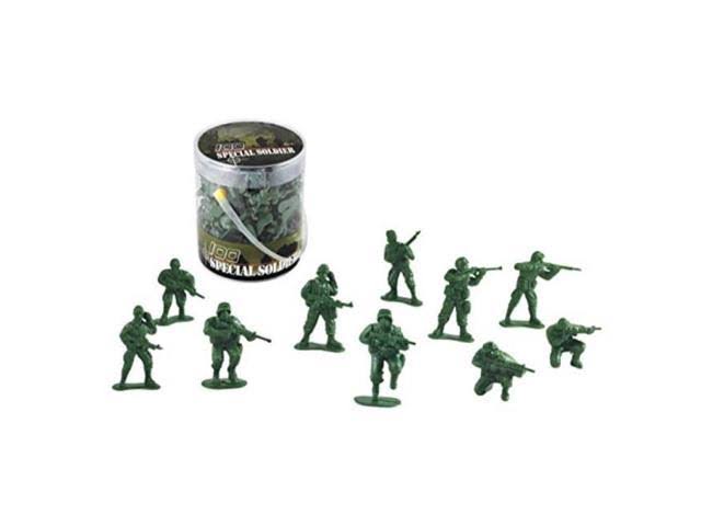 wowtoyz classic toy soldiers in carry bucket, 100piece set