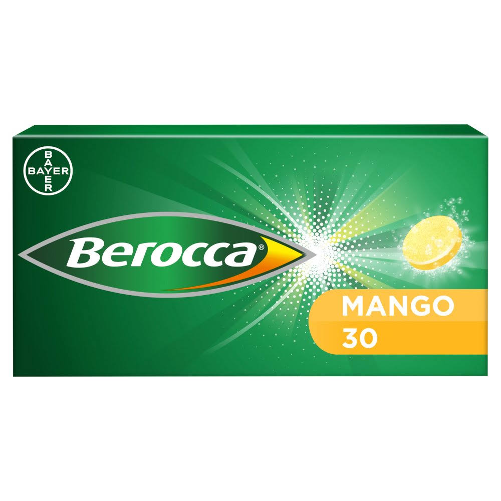 Berocca Food Supplement - Mango Flavour, 30 Effervescent Tablets