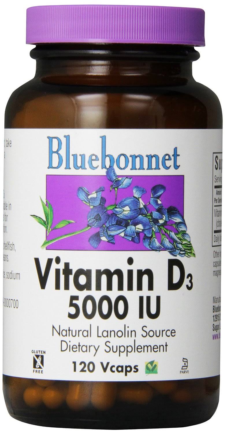 Bluebonnet Nutrition Vitamin D3 5000 IU Dietary Supplement - 120 Capsules
