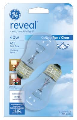 Ge Lighting Medium Fan Bulb - Clear, 40W