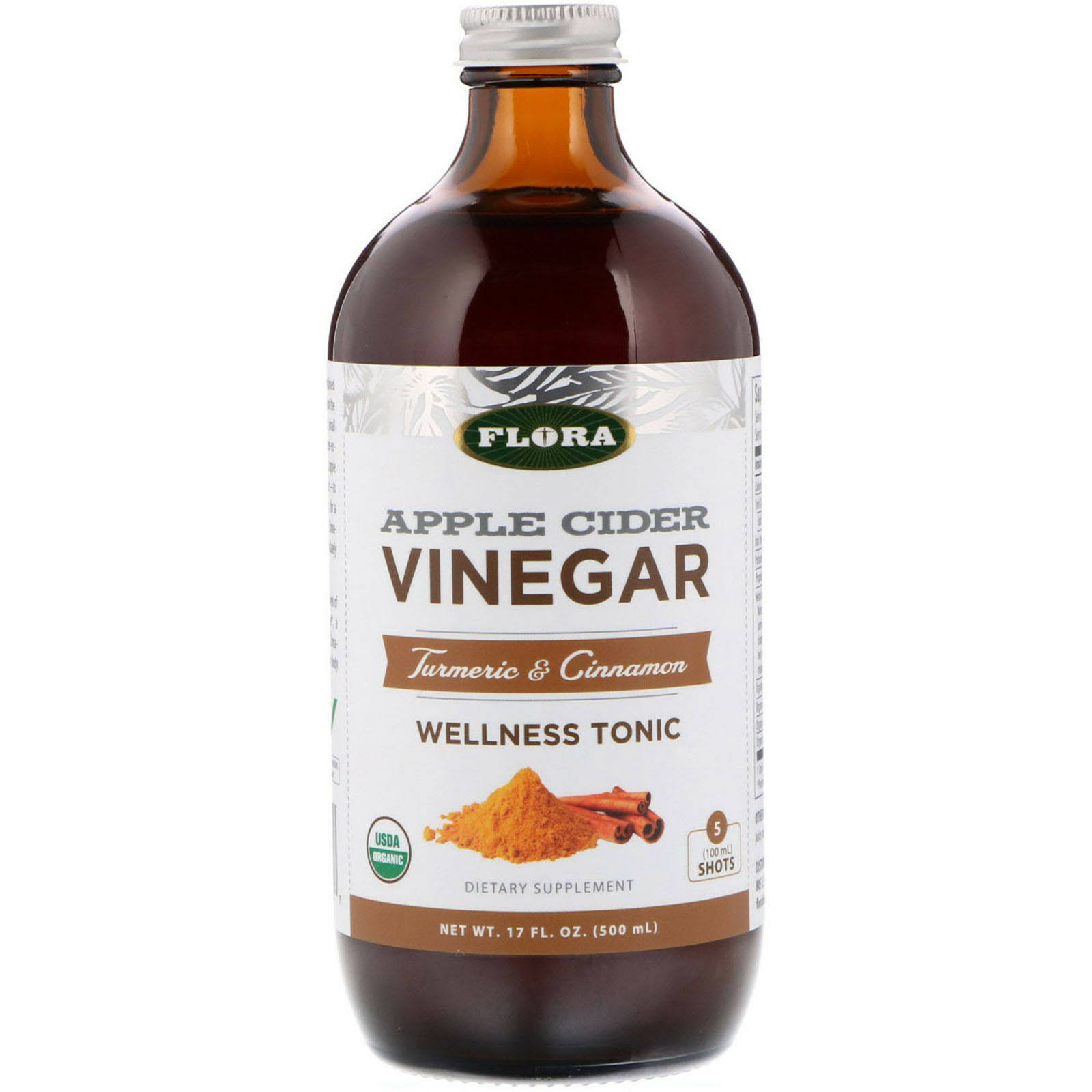 Flora Apple Cider Vinegar Turmeric + Cinnamon - 17 FL oz