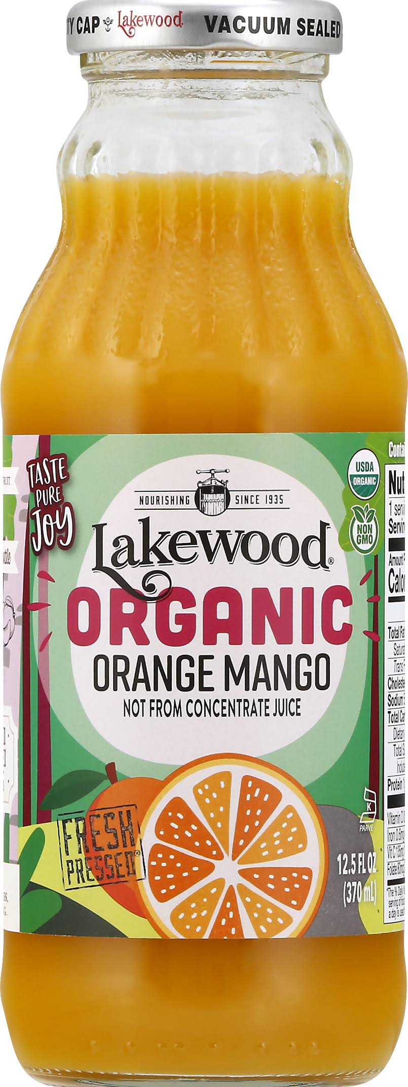 Lakewood Organic Juice - Orange and Mango, 12.5oz