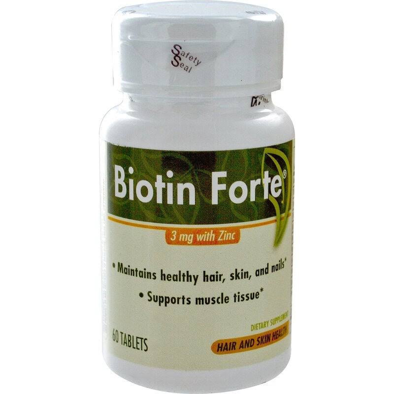 Enzymatic Therapy Biotin Forte with Zinc Supplement - 60 Tablets
