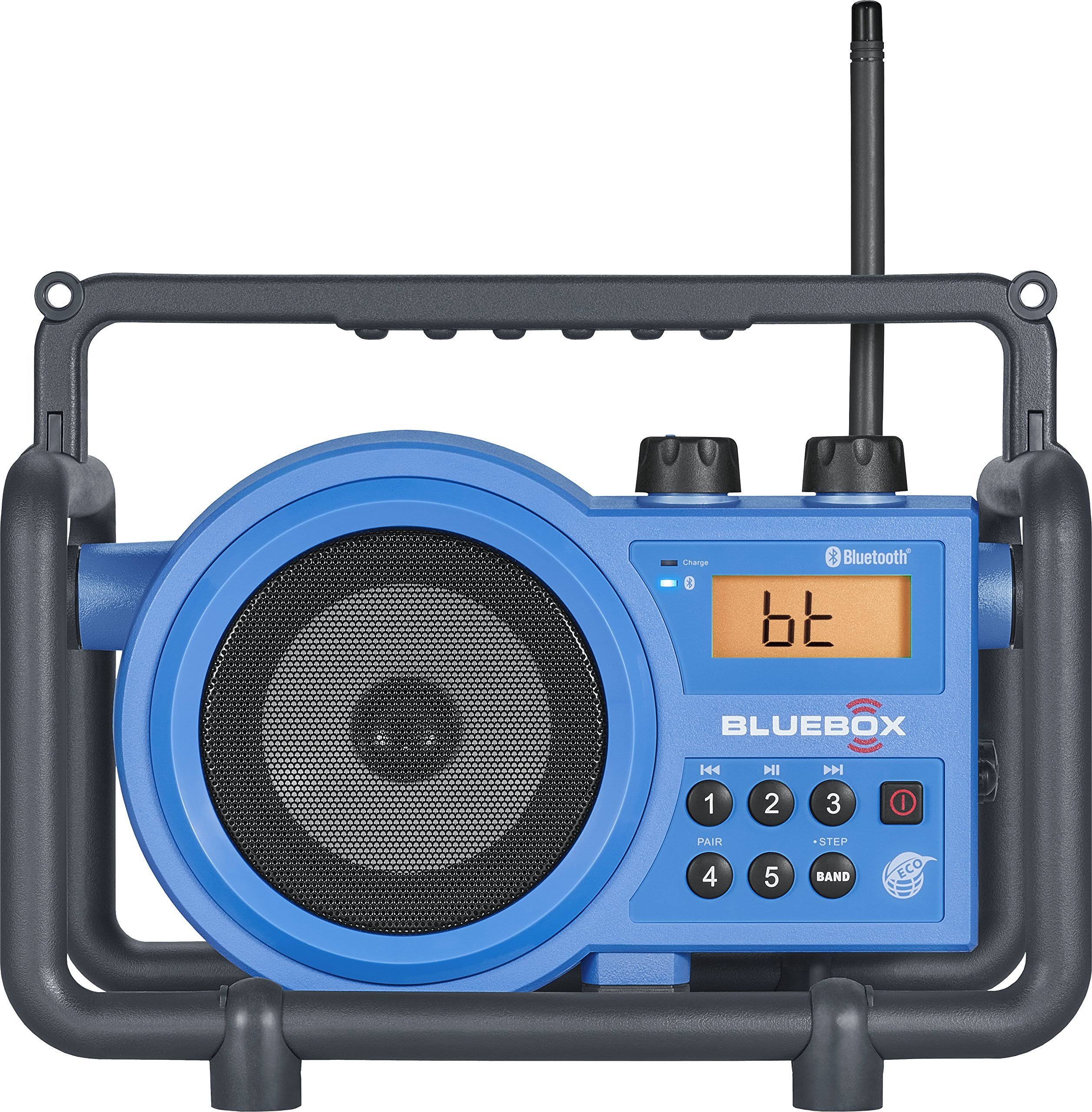 Sangean BB-100 Bluebox AM/FM Ultra-Rugged Digital Receiver with Bluetooth, Blue, 12.4"