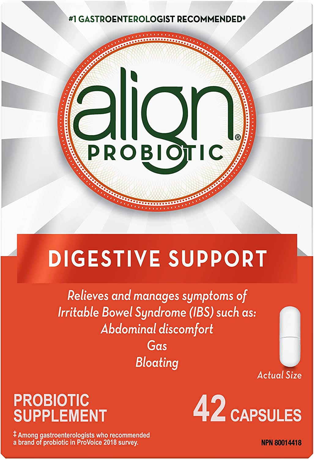 Align Digestive Care Probiotic Supplement Capsules 42 Ct Box