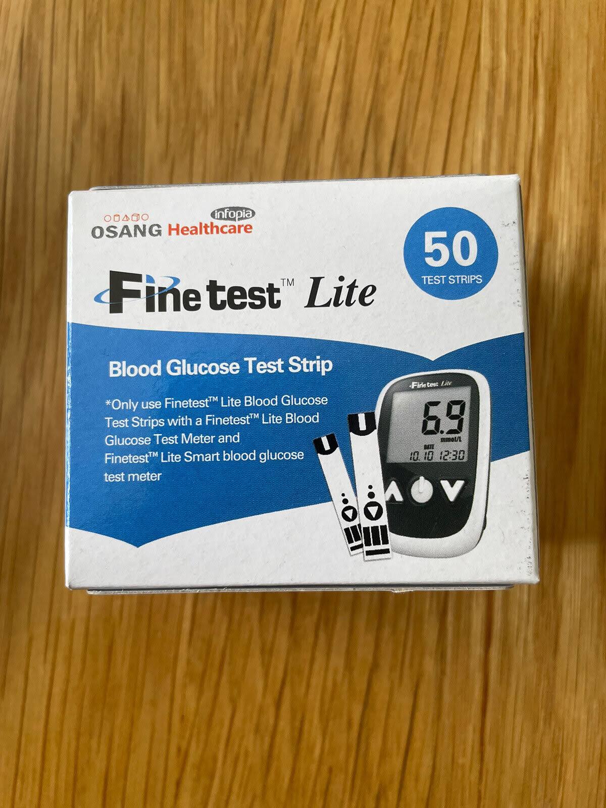 Finetest Lite Blood Glucose Test Strips - Pack of 50 Strips. Finetest. White. Glucose Test Strips. 8809115907455.