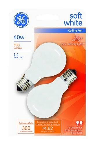 Ge Lighting Decorative A15 Incandescent Light Bulb - Soft White, 40W, 300 Lumen