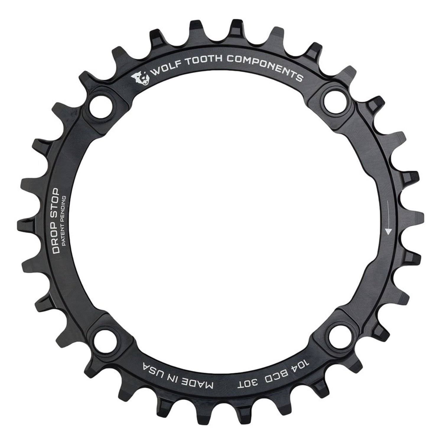 Wolf Tooth Components Drop-Stop Chainring - Black, 34T