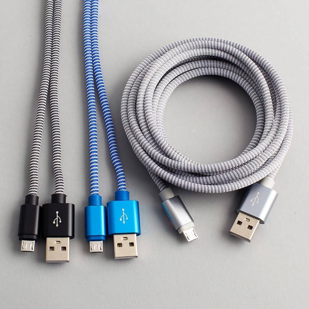 PDI Nylon 'Micro Usb' Charge & Sync Cable (Asstd.)