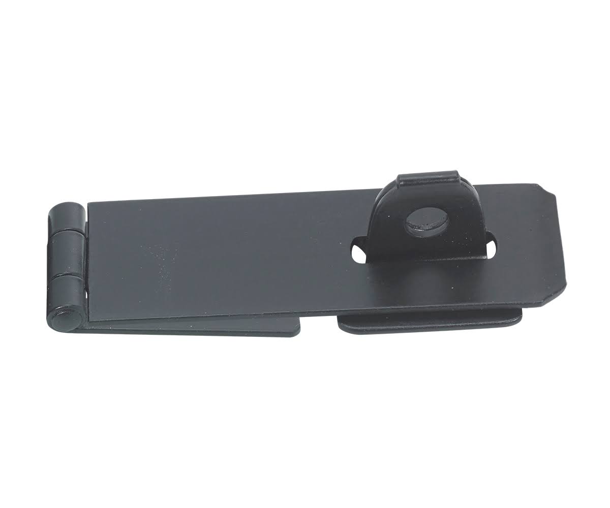 75mm Safety Hasp & Staple with Fittings - Black