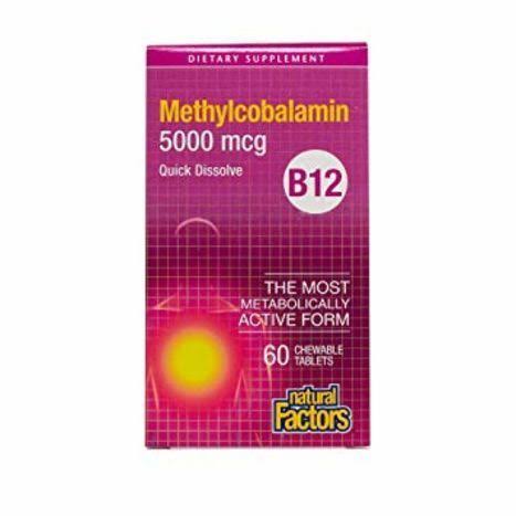 B-12 Methylcobalamin 5,000mcg DietarySupplement - 60 Tablets