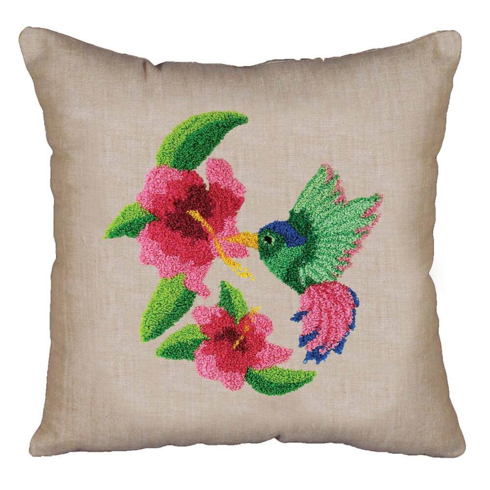 Design Works Hummingbird Pillow Cover Punch Needle Kit