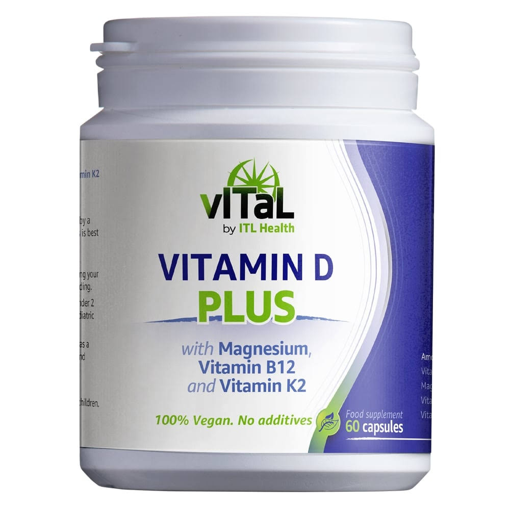 Vital Vitamin D Plus 60capsules with Magnesium, B12, K2