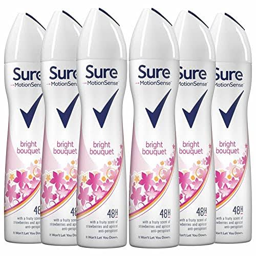 Sure Women Bright Bouquet Aerosol Antiperspirant Deodorant, 250 ml, Pack of 6