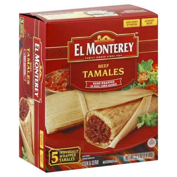 El Monterey Tamales, Beef - 5 tamales, 22.5 oz