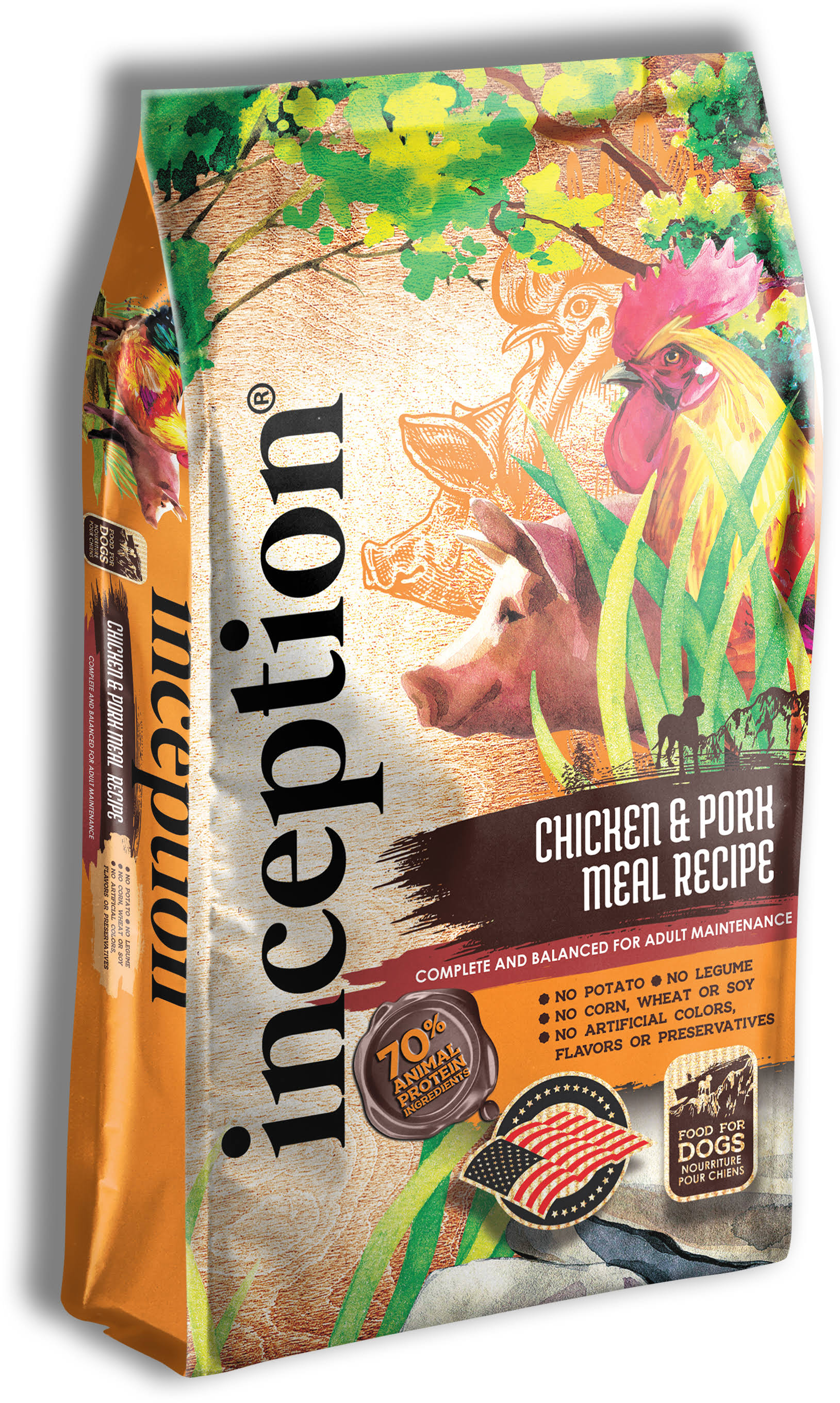 Inception Chicken & Pork Meal Recipe Dry Dog Food 13.5 lbs