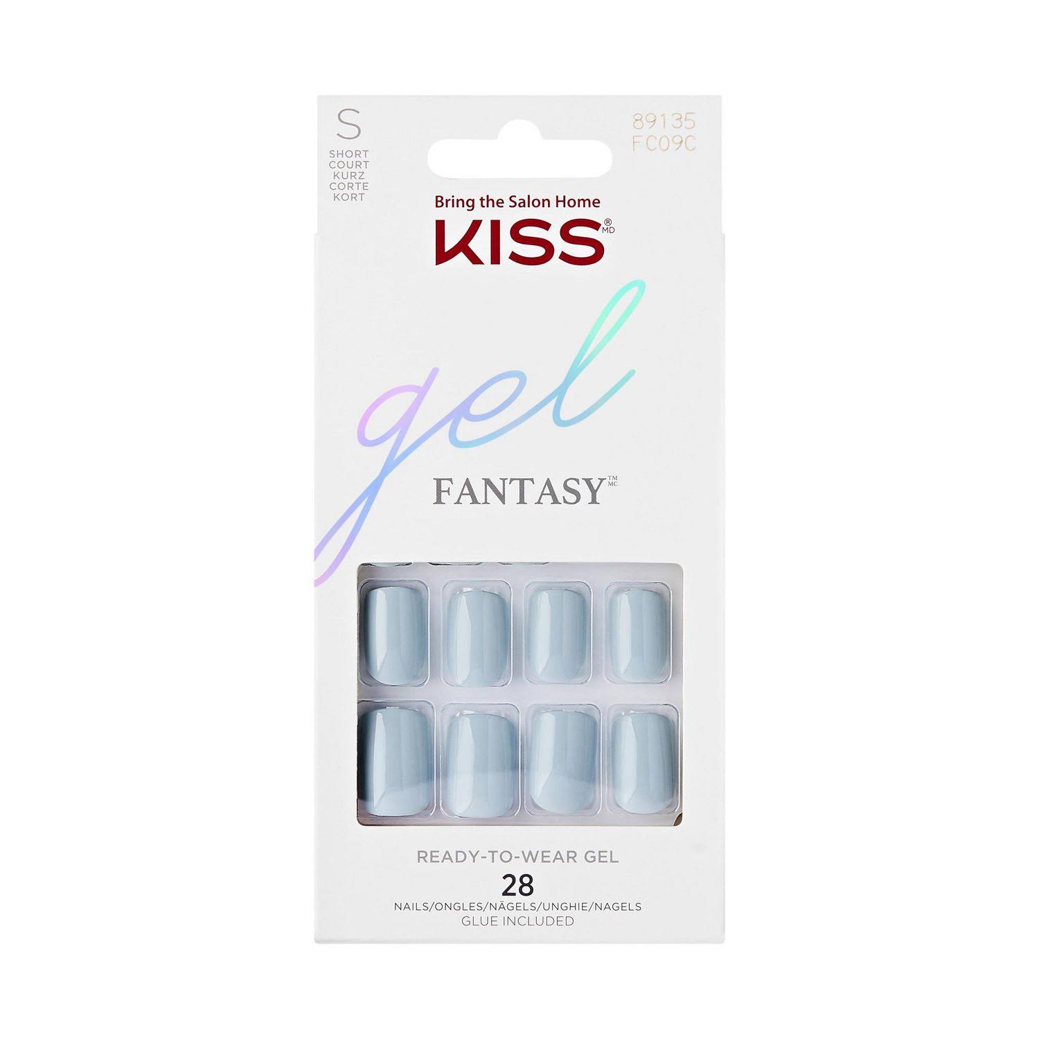 Kiss Products Inc Kiss Gel Fantasy - Reciprocate - Fake Nails, 28 Count, Short Multi