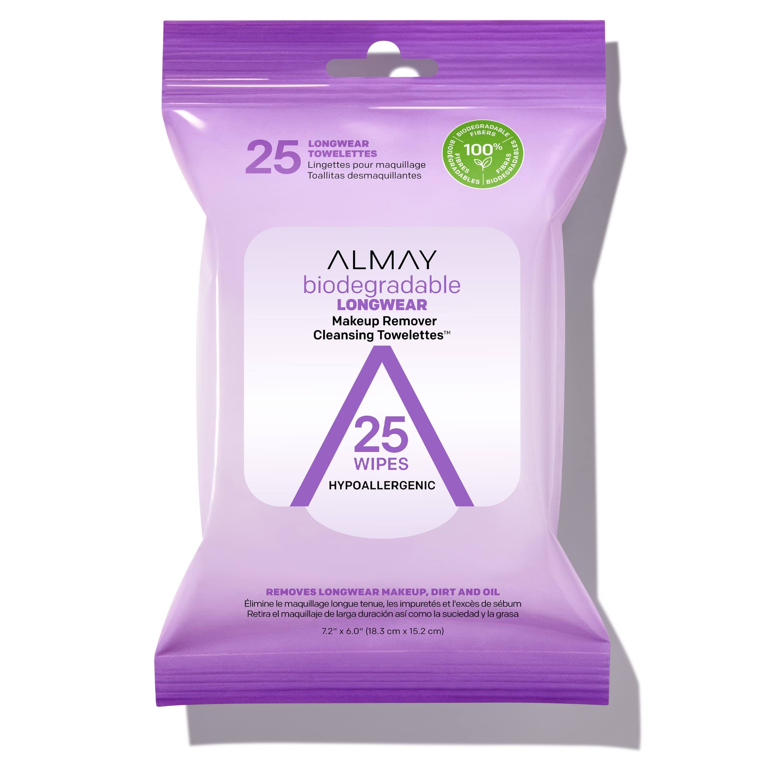 Almay Cleansing Towelettes, Makeup Remover, Longwear - 25 wipes